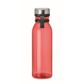 Botella en RPET con tapa en acero inoxidable y agarre TPR